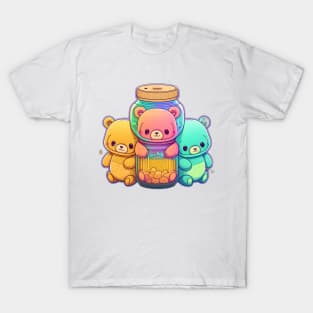 Three Colourful Bears T-Shirt